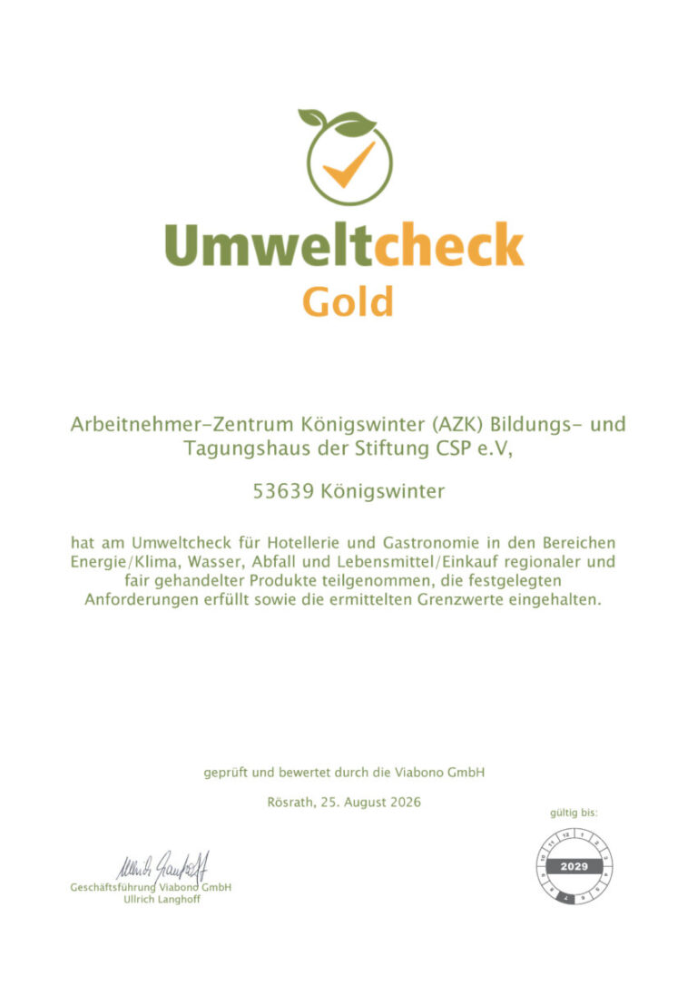 2026 Urkunde Umweltcheck Gold AZK